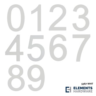 Adhesive Stainless Steel Numeral 76mm -White